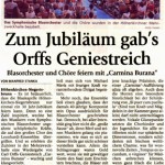 Carmina Burana 2010 -Bericht- (Münchner Merkur, 29.6.2010)