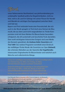 Handzettel Frühjahrskonzert 2012 Rückseite