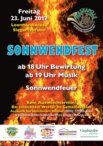 Handzettel Sonnwendfest 2017 Vorderseite