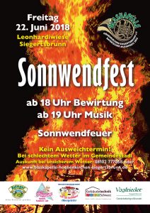 Handzettel Sonnwendfest 2018 Vorderseite