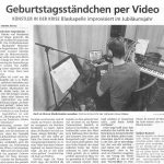 Geburtstagsständchen per Video (Münchner Merkur, 29. April 2020)