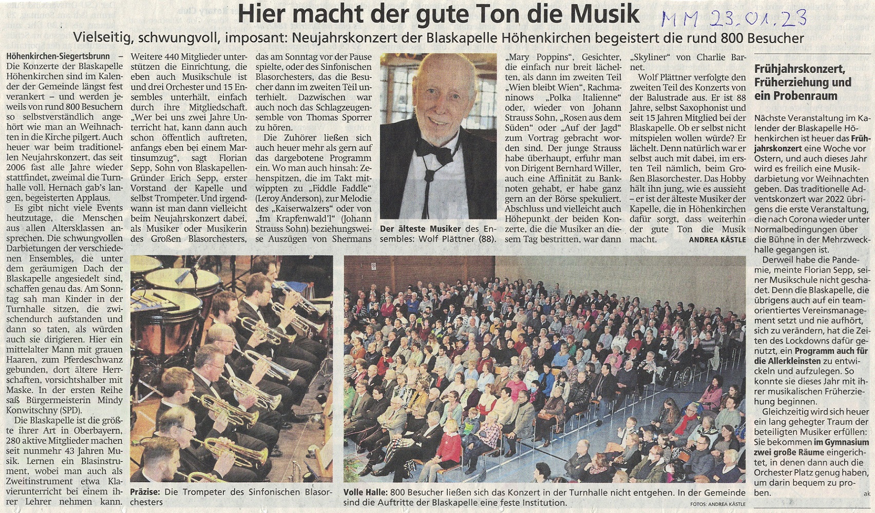 Artikel Neujahrskonzert Münchner Merkur 23