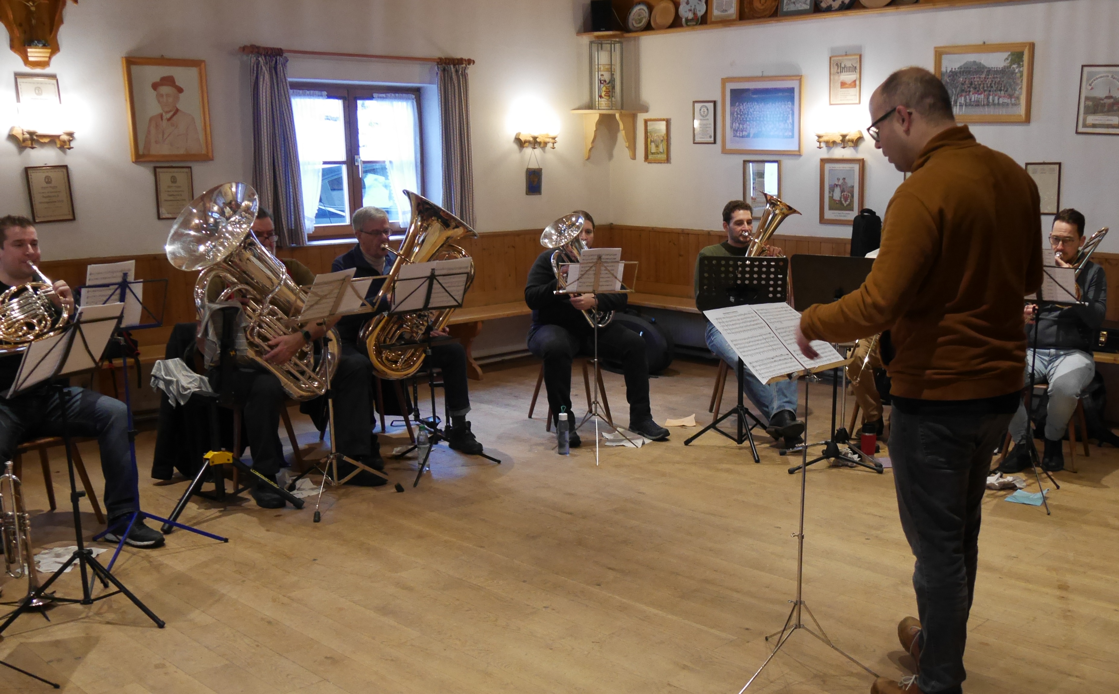 Probe des Großen Blechbläserensembles am Samstag