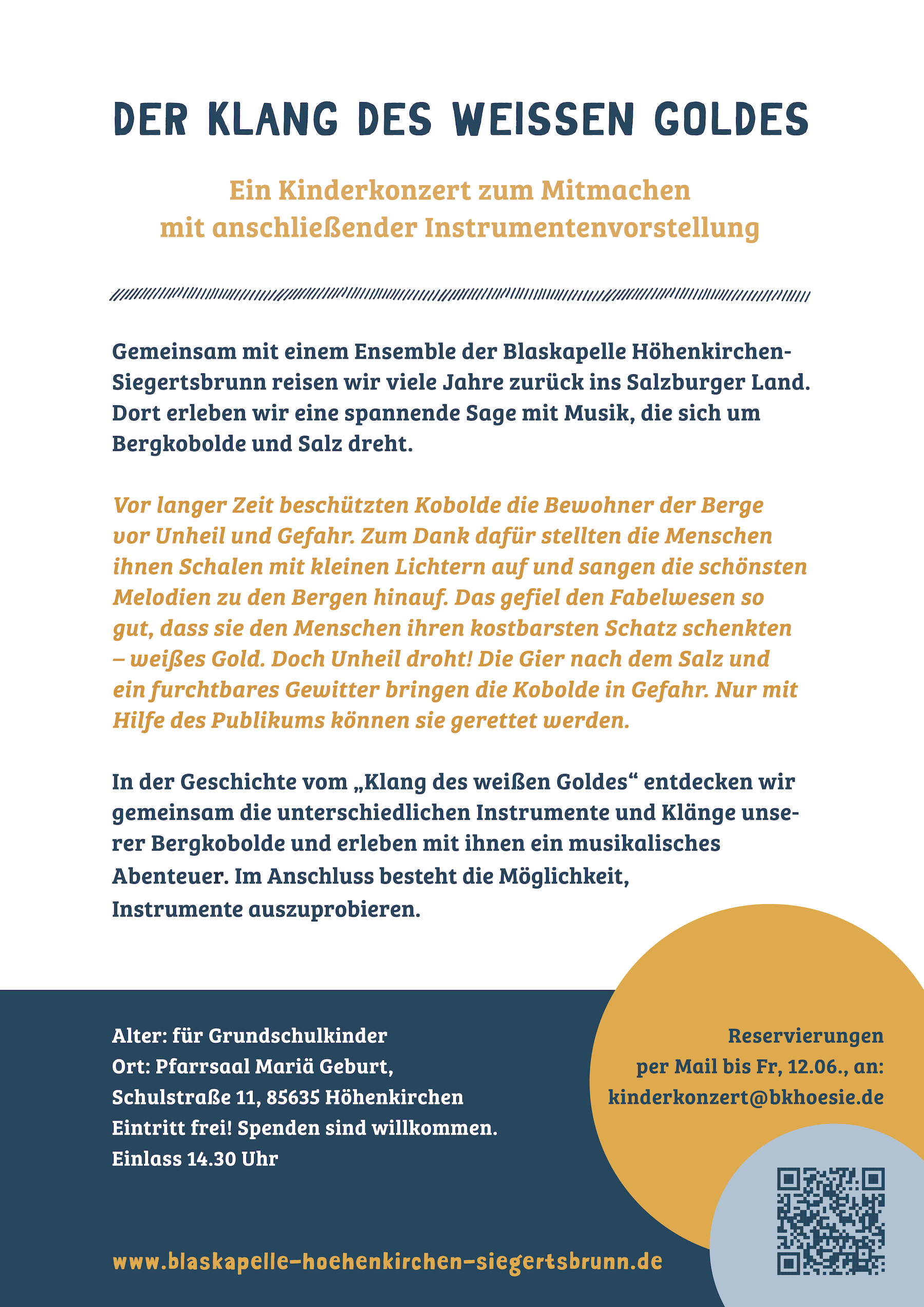 Kinderkonzert Flyer Rückseite